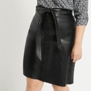Eloquii Faux Leather Button Up Skirt